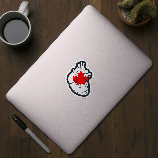 Anatomical heart design, Canadian flag by Bun Art Store